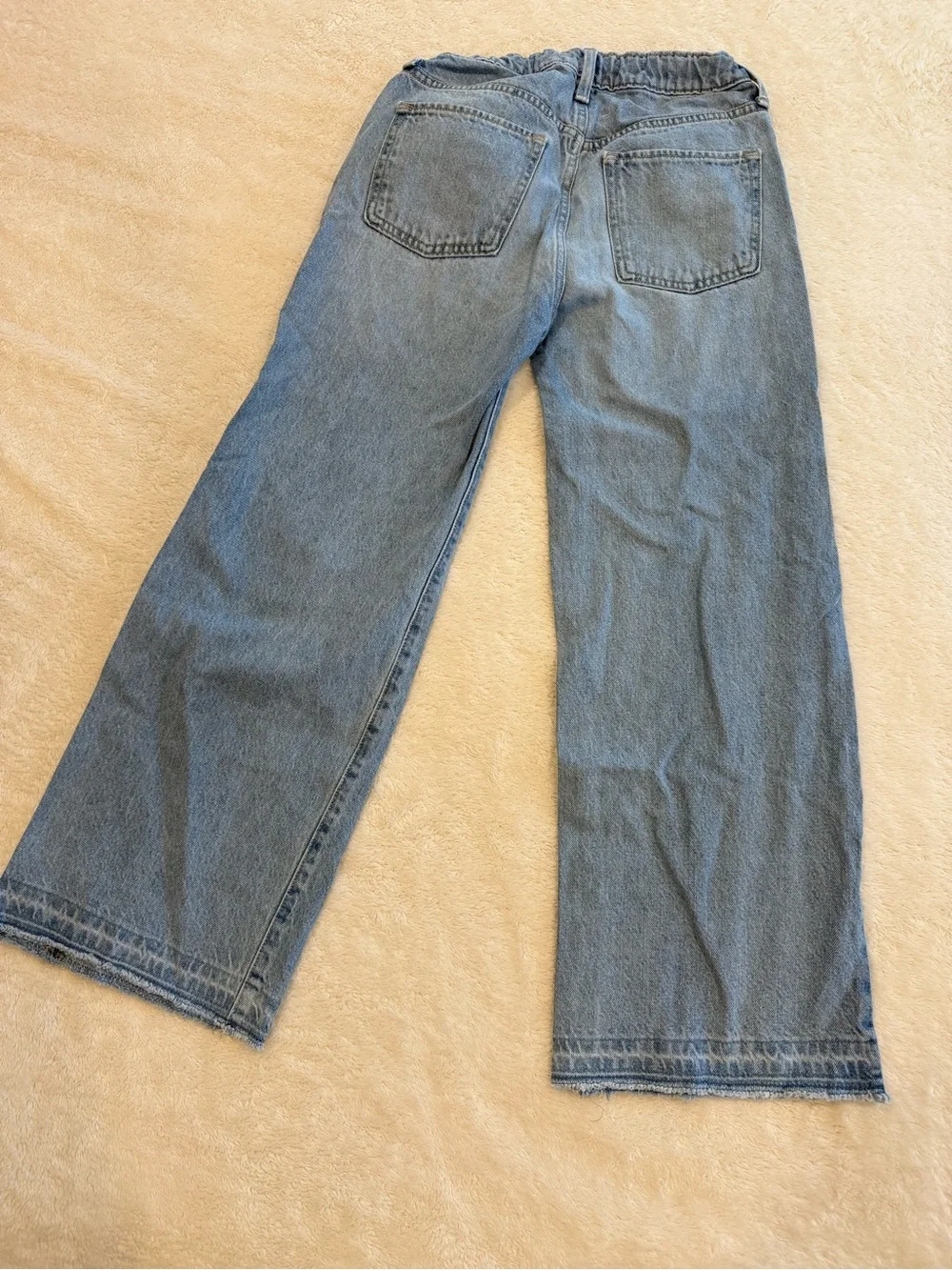 Old Navy Girls High Rise Relaxed Baggy Wide-Leg Jeans - Light Blue